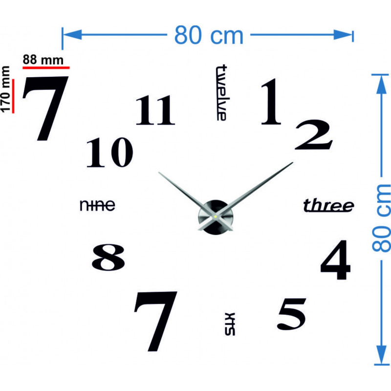 Modern falióra hét 2D plexi TÜKÖR