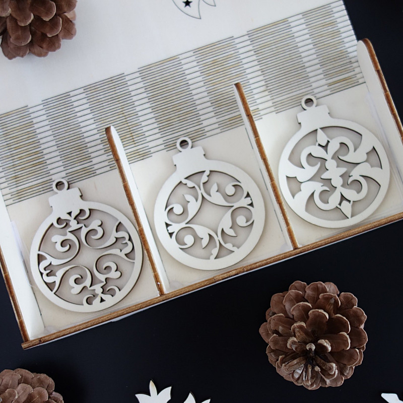 Fa karácsonyi díszek, 1 darab 18 darab