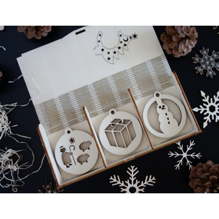 Fa karácsonyi díszek, 1 darab 18 darab