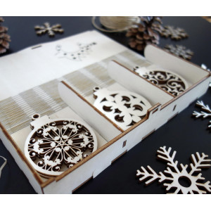 Karácsonyi díszek fából, a készlet 18 darabot tartalmaz 2