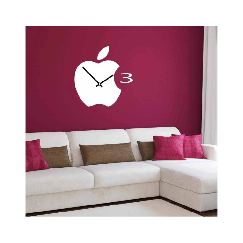 Fali óra műanyagból a konyhában APPLE, 35x35 cm
