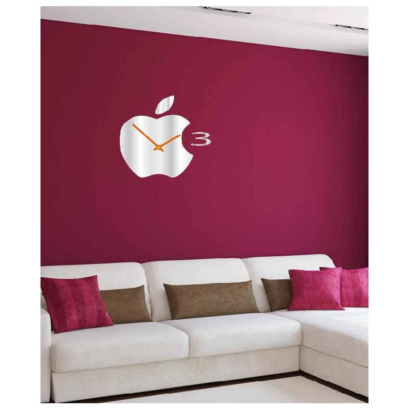 Fali óra műanyagból a konyhában APPLE, 35x35 cm
