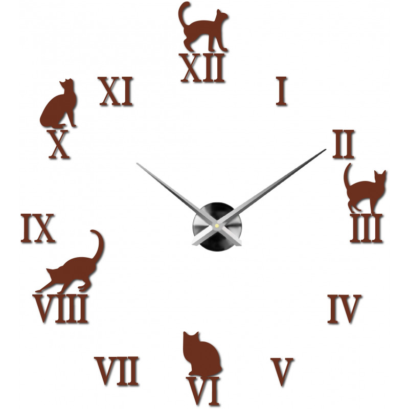 Barkács macskás falióra, macskás fali matricaóra