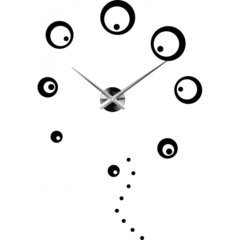 Nagy körökből készült, öntapadós falióra SVARBACH