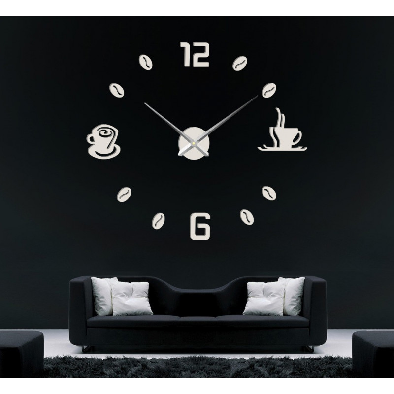 Nagy öntapadós falióra COFFE PLEXI