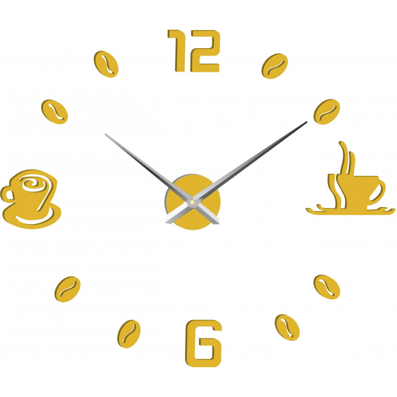 Nagy öntapadós falióra COFFE PLEXI