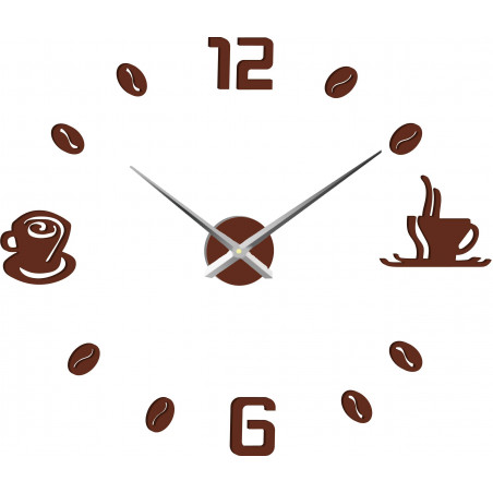 Nagyméretű falióra ragasztó COFFE PLEXI