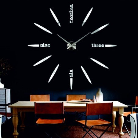 Nagy falióra öntapadós tükör 3D DIY SIX