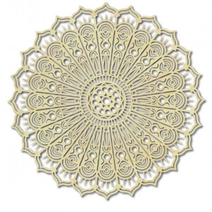 Mandala békevirág fa falfestmény rétegelt lemezből, SILVIA 2