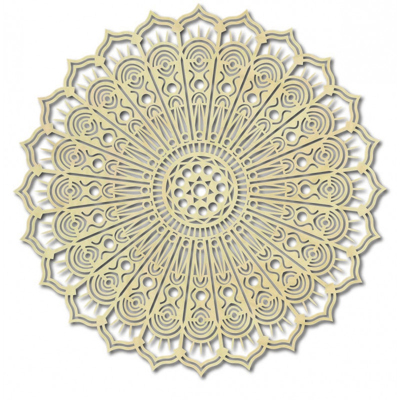 Mandala békevirág fa falfestmény rétegelt lemezből, SILVIA
