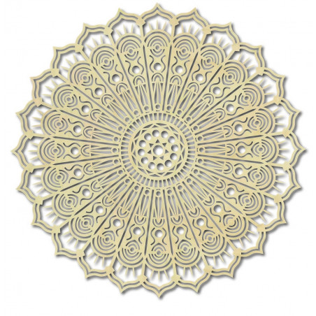 Mandala békevirág fa falfestmény rétegelt lemezből, SILVIA