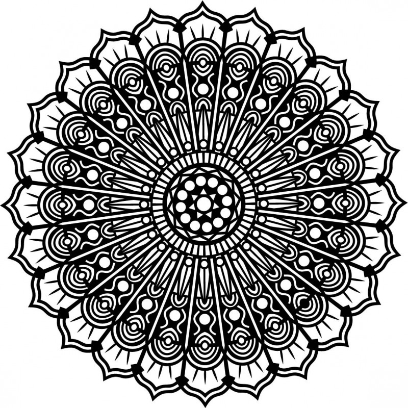 Mandala békevirág fa falfestmény rétegelt lemezből, SILVIA