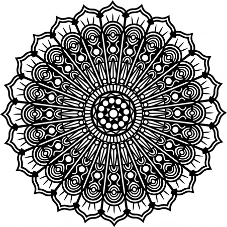 Mandala békevirág fa falfestmény rétegelt lemezből, SILVIA