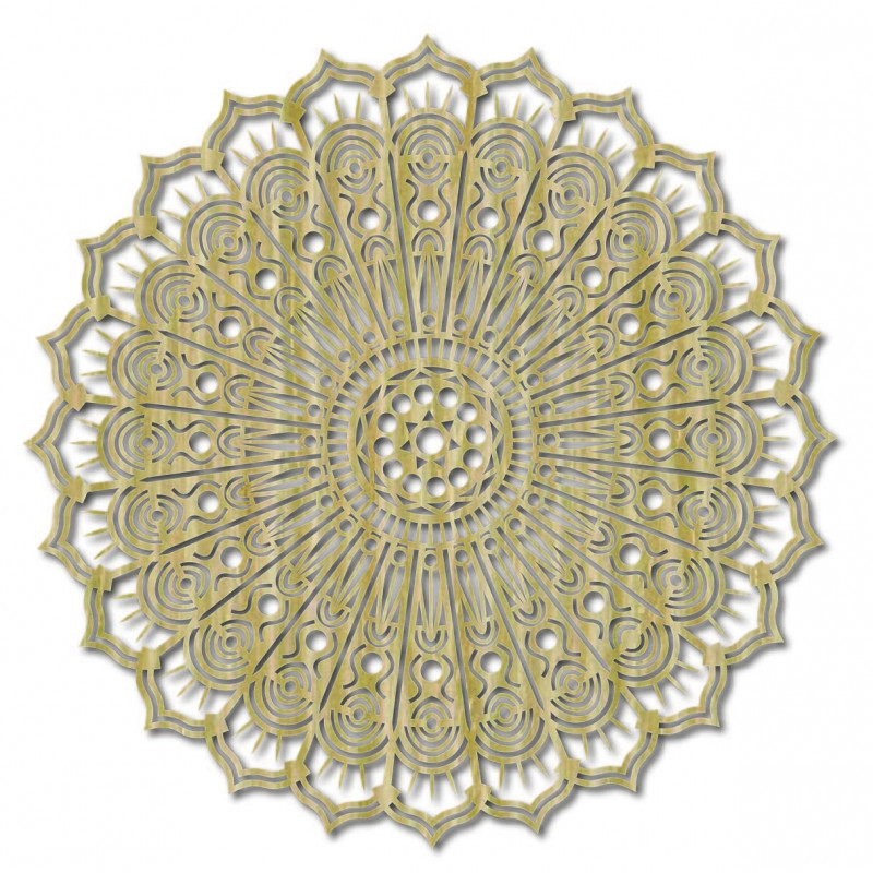 Mandala békevirág fa falfestmény rétegelt lemezből, SILVIA