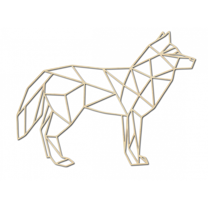 STYLESA faragott rétegelt lemez falfestmény, farkas, PR0231, fekete