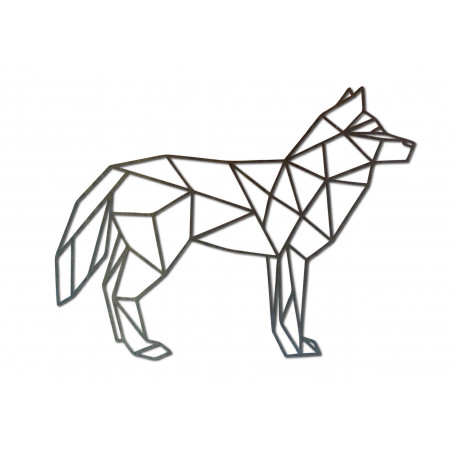 STYLESA faragott rétegelt lemez falfestmény, farkas, PR0231, fekete