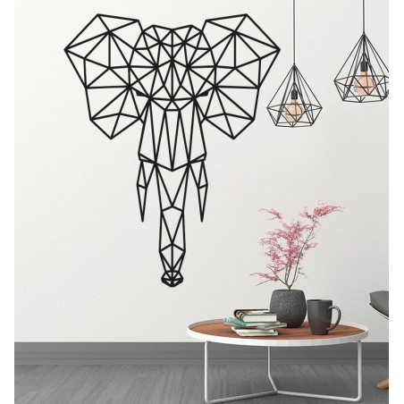 STYLESA Fa kép rétegelt elefánton PR0238 fekete  fal tetoválás