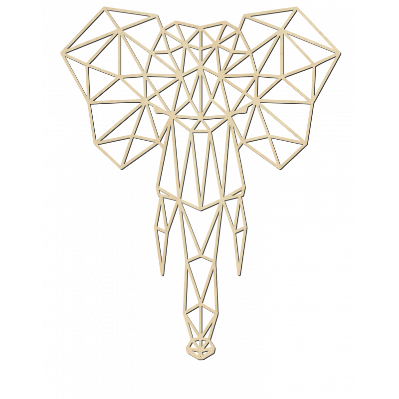 STYLESA Fa kép rétegelt elefánton PR0238 fekete  fal tetoválás