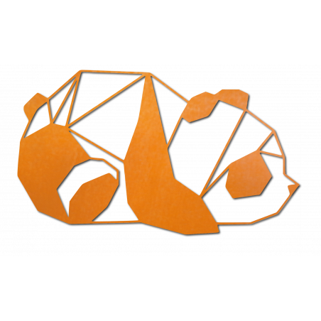 Narancssárga faragott panda falikép