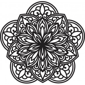 Virágból faragott mandala fa rétegelt lemez falikép 2