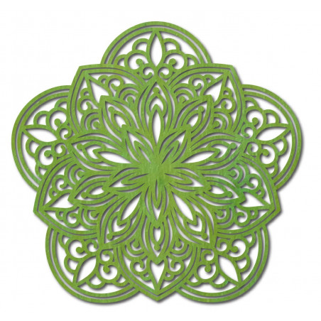 Virágból faragott mandala fa rétegelt lemez falikép