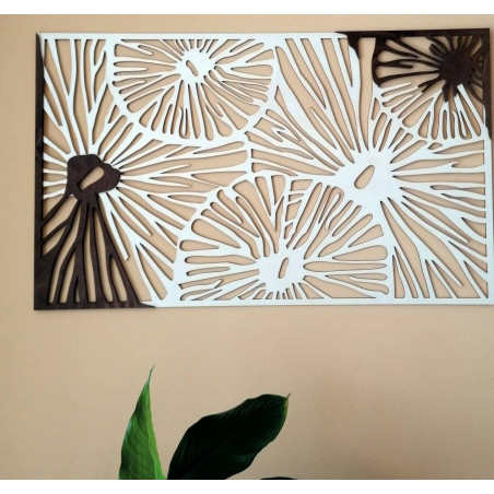 Faragott falfestmény eredeti furnér színű eredeti nyár / barna FORGHF anyagból