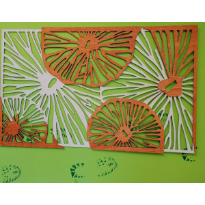 Faragott kép fából készült rétegelt lemez narancssárga... 2