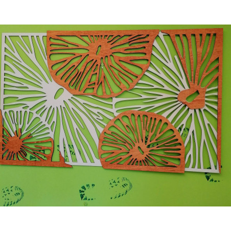 Faragott kép fából készült rétegelt lemez narancssárga 3D-s effektus KODJAK