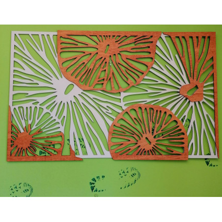 Faragott kép fából készült rétegelt lemez narancssárga 3D-s effektus KODJAK