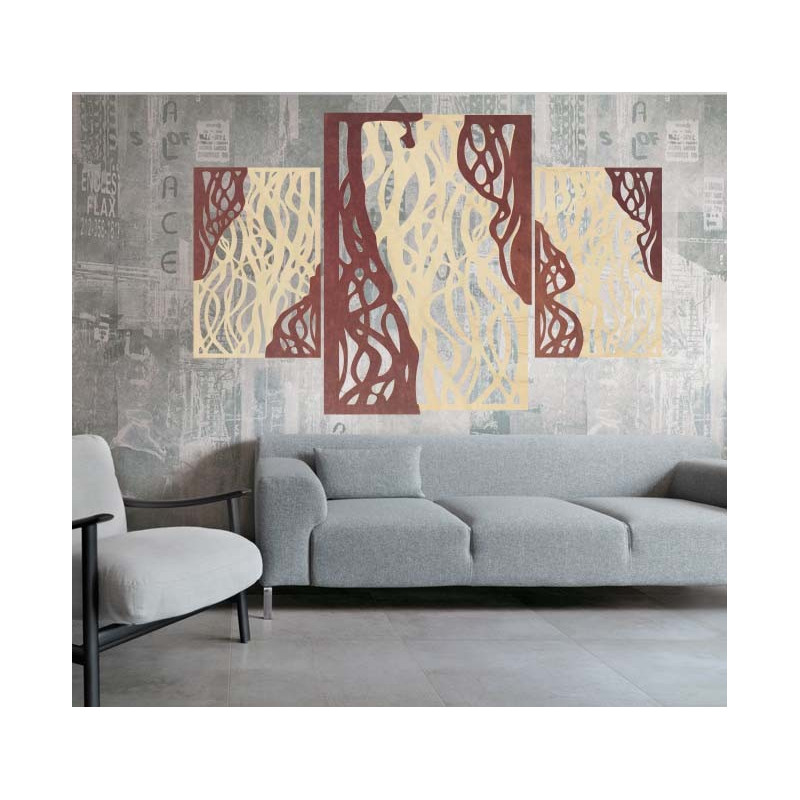 Csodálatos kép a fából készült furnérlemez FLORALIS falán