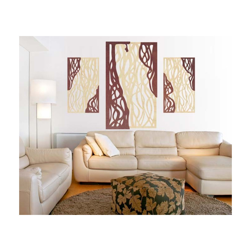 Csodálatos kép a fából készült furnérlemez FLORALIS falán