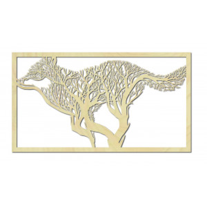 Faragott falfestmény egy kutya fából készült... 2