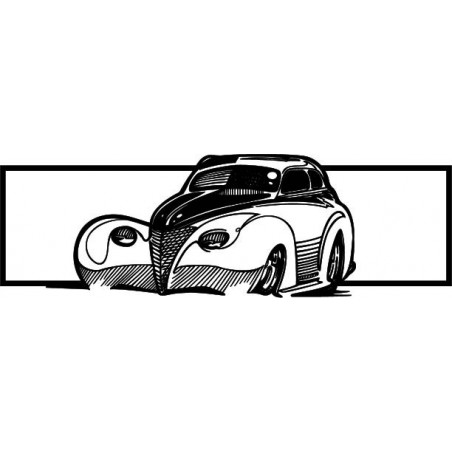 Retro stílusú fa autó - dekoratív falfestmény - SAMUEL